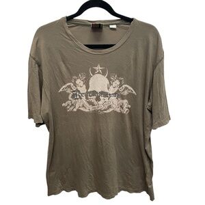 Triple five soul men’s street wear tshirt skull angels grunge Tee distressed L